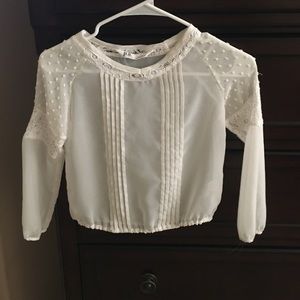Girls cream P.S. size 6 sheer blouse