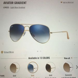 Light Blue Gradient Ray-Ban Aviators