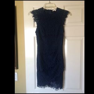 Navy blue all lace tight fitted dress