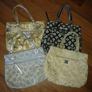 4 Coach Glam Totes Bundle Story Patch OP Art