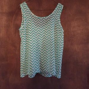 Sheer summer tank with back now Sz Small
