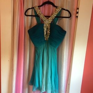 Turquoise cocktail dress
