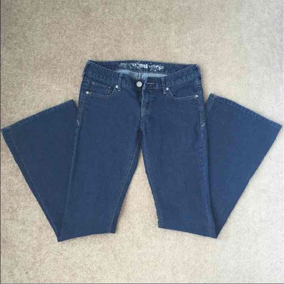 Express Flare Bell-Bottom Dark Jeans