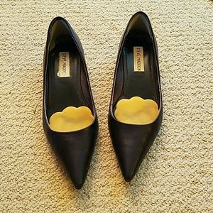 Black Kitten Heel Pointy Flat