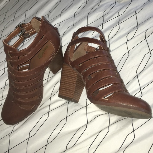 Brown heeled boots