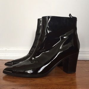 Acne Loma Patent Leather Ankle Boots