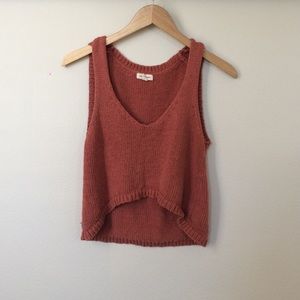 Urban Outfitters rust crop tank sweater
