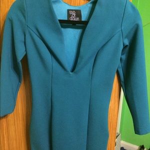 Turquoise Vneck dress