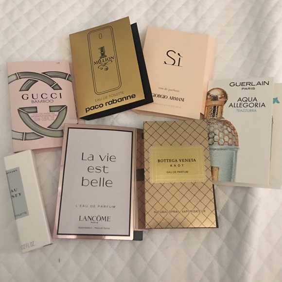 Name brand Perfume samples, Gucci, Lancôme