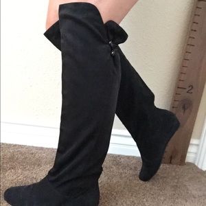 Black knee high boots