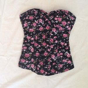Full tilt strapless floral corset top