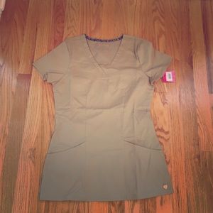 Khaki Heartsoul Scrub Top XS