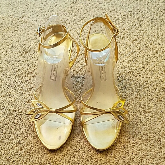 Gold Strappy Heels perfect for a formal occasion