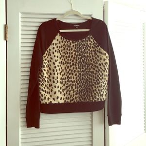 Express | Black | Cheetah Print Sweater
