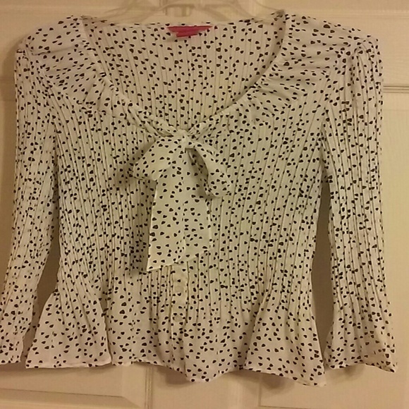 Black and white blouse button down
