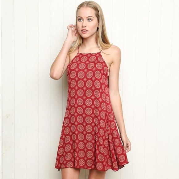 Brandy Melville red boho Abigail dress