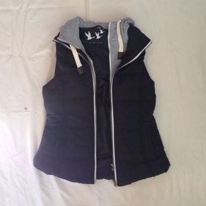 New look navy blue hooded puffer vest
