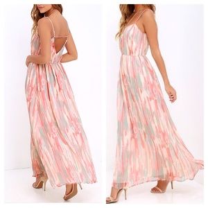 Jack by BB Dakota Peach Print Maxi Dress.