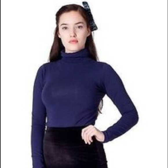 AA Cotton Spandex Turtleneck - Navy