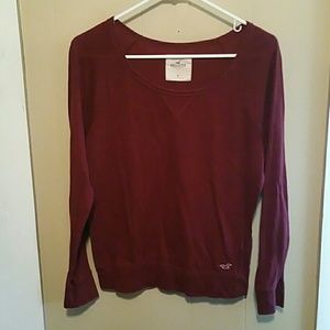 Long sleeve burgundy red top