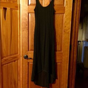 Black high low crochet dress