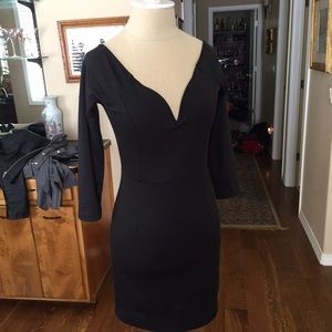 Tobi deep plunge black #bodycon dress