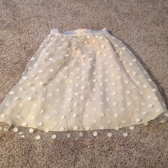 Dresses & Skirts - Cream polka dot skirt