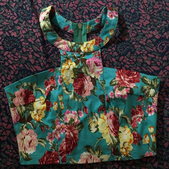 Rare floral Brandy Melville crop top
