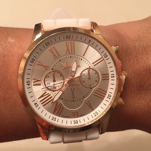 NWT White Geneva Silicone Watch