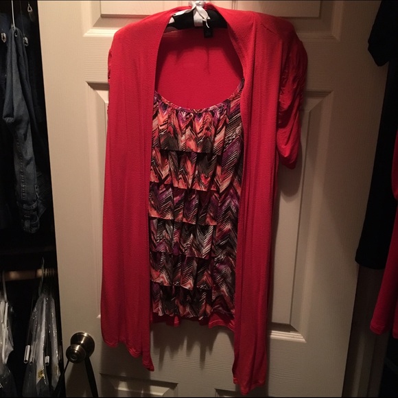 1-piece (looks like two) Coral top