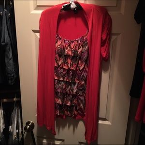 1-piece (looks like two) Coral top