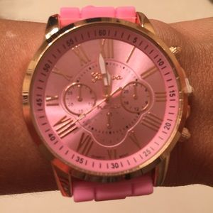 NWT Pink Geneva Silicone Watch