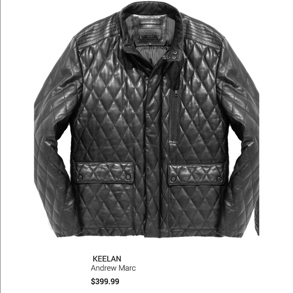 Andrew Marc Mens Keelan Leather Jacket Size L- EUC - Picture 1 of 4