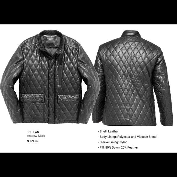 Andrew Marc Mens Keelan Leather Jacket Size L- EUC - Picture 2 of 4