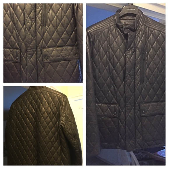 Andrew Marc Mens Keelan Leather Jacket Size L- EUC - Picture 3 of 4