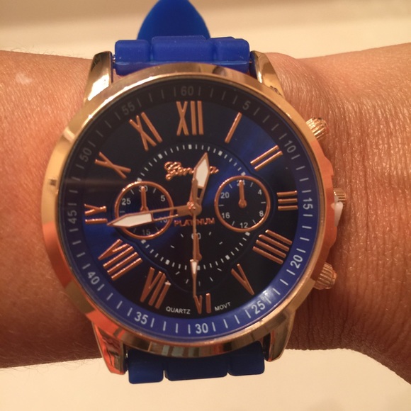 NWT Blue Geneva Silicone Watch