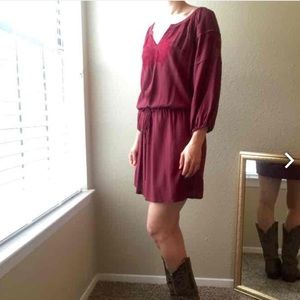Lucky Brand Blouse Dress Wine Color/red