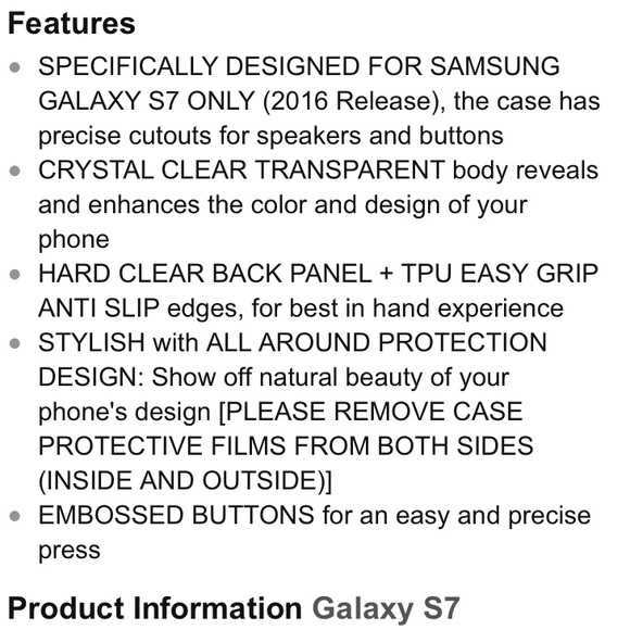 🛍Samsung Galaxy S7 Clear Case - Picture 2 of 4