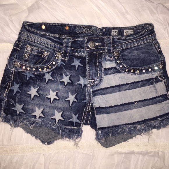 Miss Me american flag jean shorts