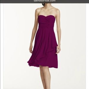 David's bridal sangria colored bridesmaid dress