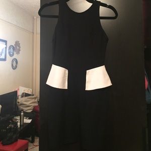 Motel black body con dress with peplum detail