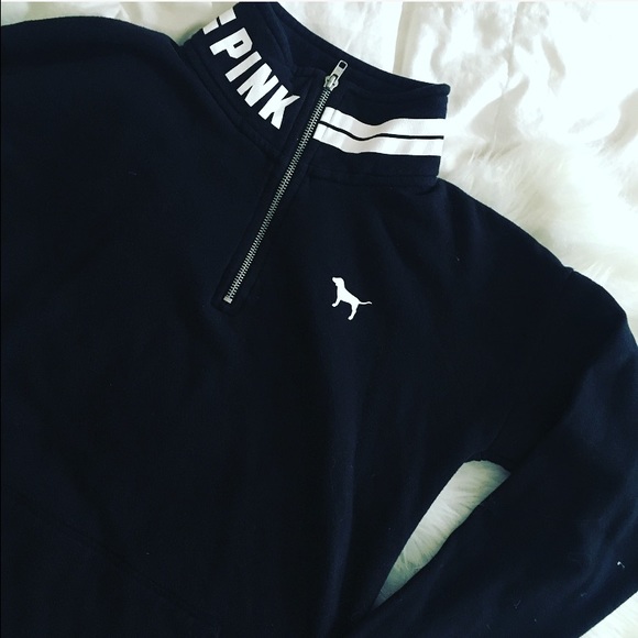 PINK Victoria's Secret Tops - PINK Half Zip Sweatshirt