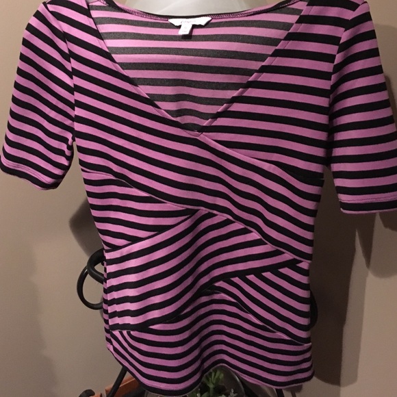 Candies purple and black striped top