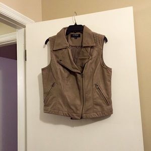 Faux Leather Vest, Taupe