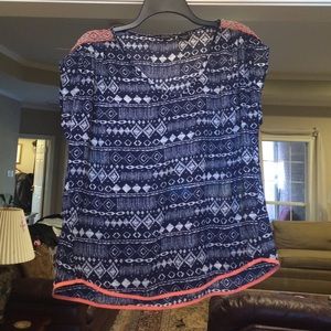 Blue and Orange Miss Me top
