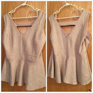 Peplum Top - Champagne Pink