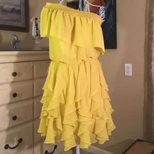 Jessica Simpson one shoulder chiffon dress