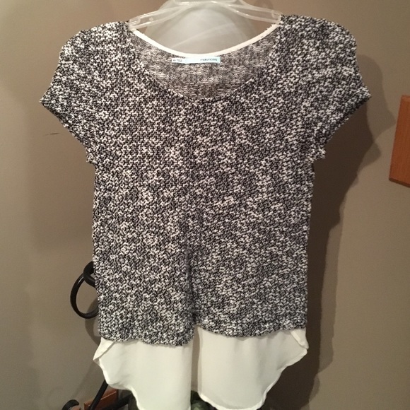 Black and cream top with blouse bottom