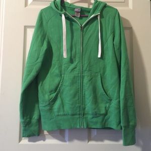 NWOT green full-zip hooded sweatshirt