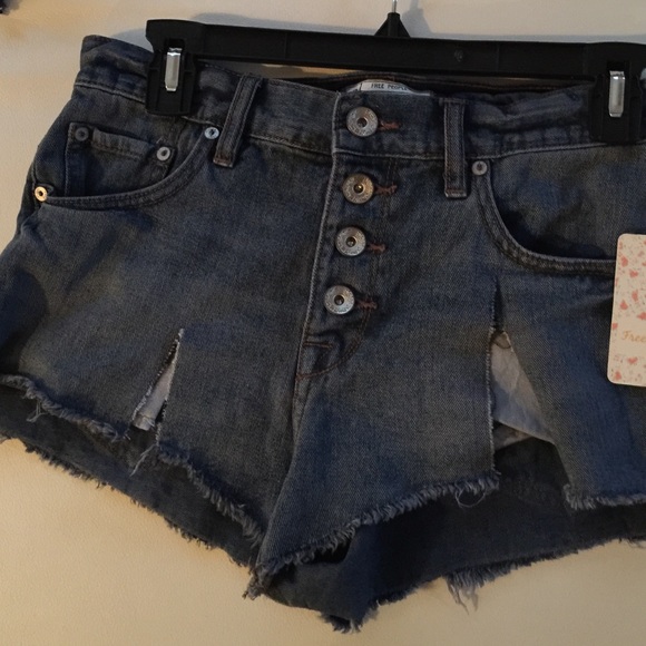 Distressed Denim Shorts by Free People - Picture 2 of 3